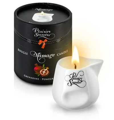 Массажная свеча с ароматом граната Bougie de Massage Gourmande Grenadine - 80 мл. - Plaisir Secret - купить с доставкой в Ярославле