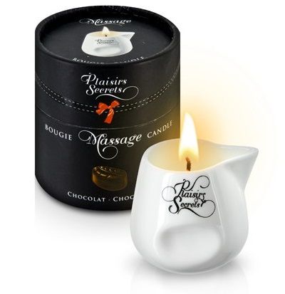 Массажная свеча с ароматом шоколада Bougie de Massage Gourmande Chocolat - 80 мл. - Plaisir Secret - купить с доставкой в Ярославле