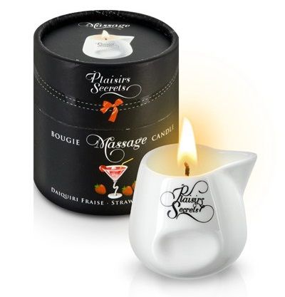 Массажная свеча с ароматом клубничного дайкири Bougie de Massage Daikiri Fraise - 80 мл. - Plaisir Secret - купить с доставкой в Ярославле
