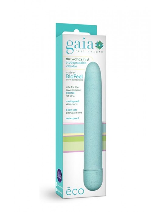 Голубой биоразлагаемый вибратор Eco - 17,8 см. - Blush Novelties