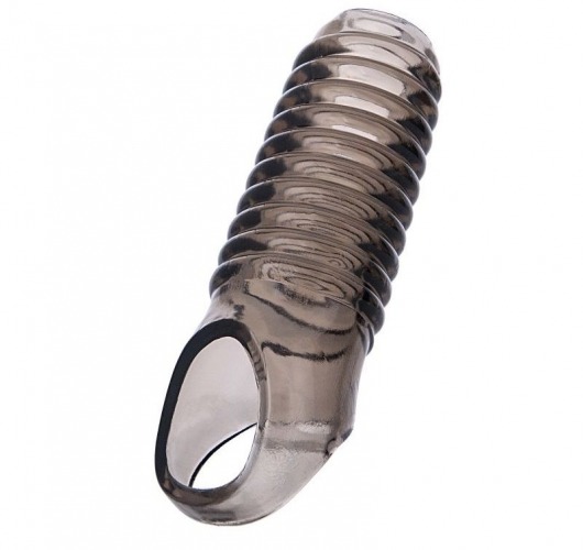 Дымчатая насадка с рёбрышками и подхватом мошонки ToyFa XLover - 12,5 см. - ToyFa - в Ярославле купить с доставкой