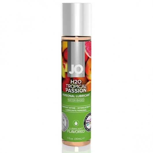 Смазка с ароматом тропических фруктов JO Flavored Tropical Passion - 30 мл. - System JO - купить с доставкой в Ярославле