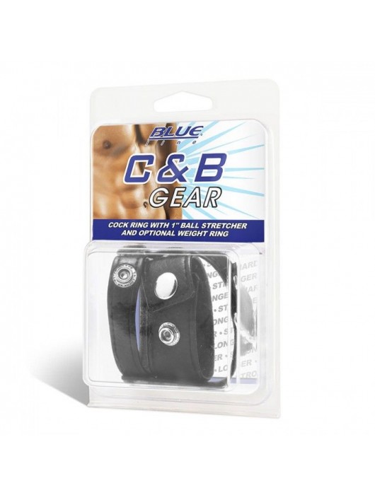 Утяжка для мошонки и пениса Cock Ring With 1  Ball Stretcher And Optional Weight Ring - BlueLine - купить с доставкой в Ярославле