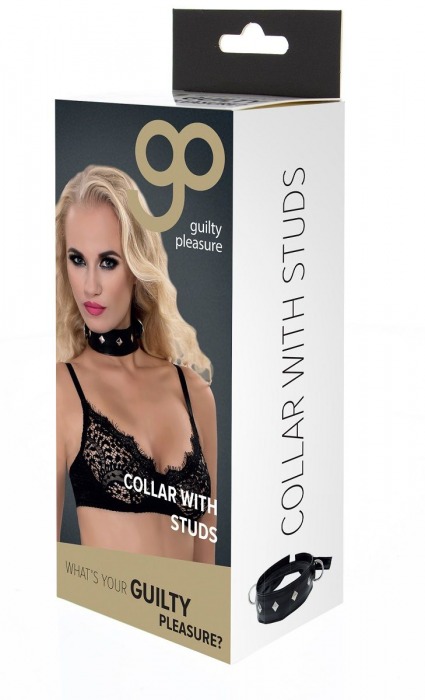 Полиуретановый ошейник с пуклями и D-кольцами Collar with Studs - Blush Novelties - купить с доставкой в Ярославле