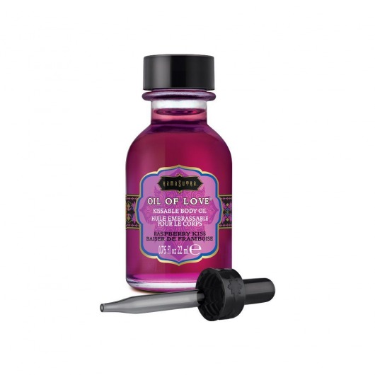 Масло для ласк с ароматом малины Oil of Love Raspberry Kiss - 22 мл. - Kama Sutra - купить с доставкой в Ярославле
