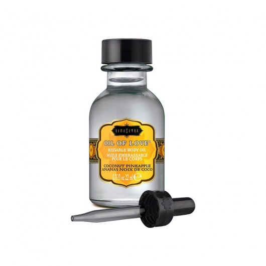 Масло для ласк с ароматом кокоса и ананаса Oil of Love Coconut Pineapple - 22 мл. - Kama Sutra - купить с доставкой в Ярославле