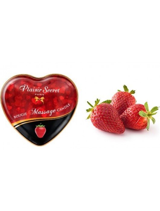 Массажная свеча с ароматом клубники Bougie Massage Candle - 35 мл. - Plaisir Secret - купить с доставкой в Ярославле