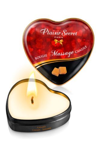 Массажная свеча с ароматом карамели Bougie Massage Candle - 35 мл. - Plaisir Secret - купить с доставкой в Ярославле