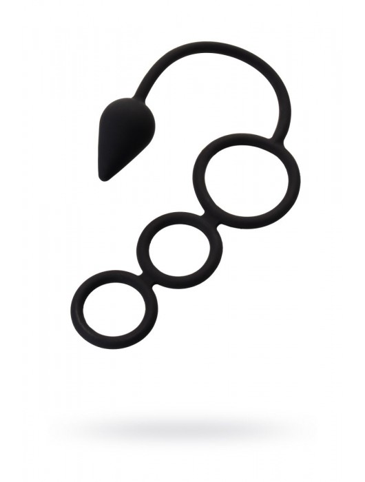 Тройное эрекционное кольцо с анальным хвостом Drop S-size - Erotist Adult Toys - в Ярославле купить с доставкой
