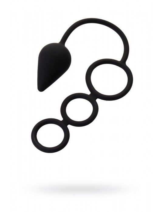 Тройное эрекционное кольцо с анальным хвостом Drop M-size - Erotist Adult Toys - в Ярославле купить с доставкой