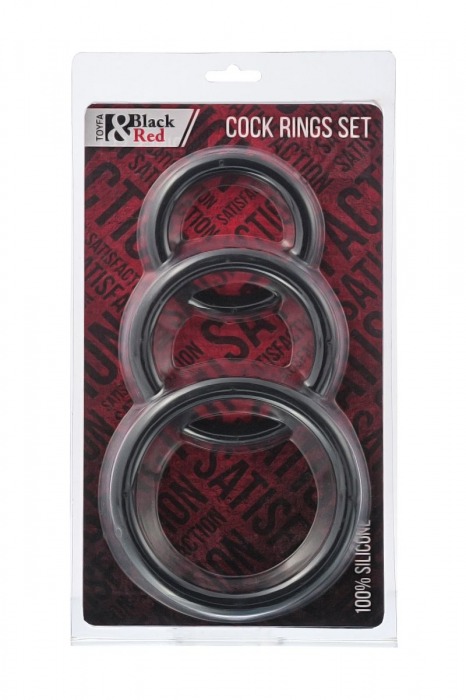 Набор из 3 чёрных эрекционных колец - ToyFa - в Ярославле купить с доставкой