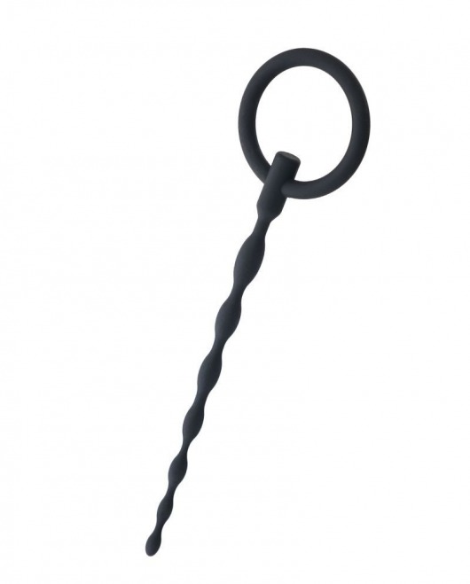 Чёрный уретральный плаг с кольцом - ToyFa - купить с доставкой в Ярославле