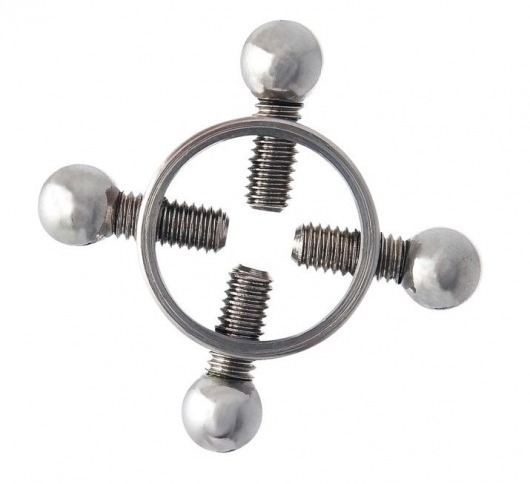 Серебристые зажимы для сосков на винтах - ToyFa - купить с доставкой в Ярославле