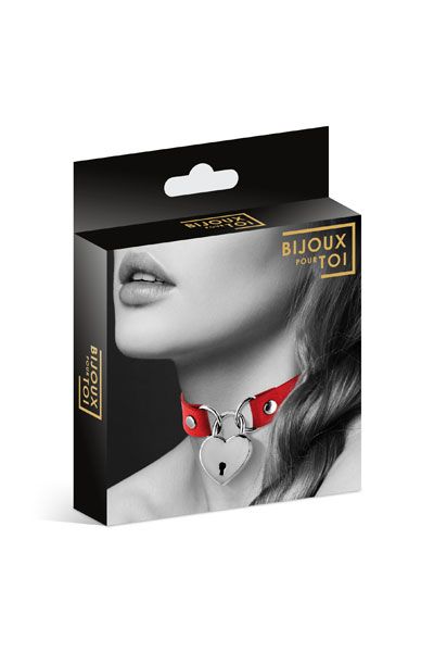 Красный чокер с замком в форме сердца - Bijoux Pour Toi - купить с доставкой в Ярославле