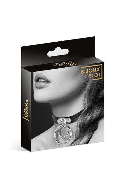 Черный чокер с двумя кольцами - Bijoux Pour Toi - купить с доставкой в Ярославле