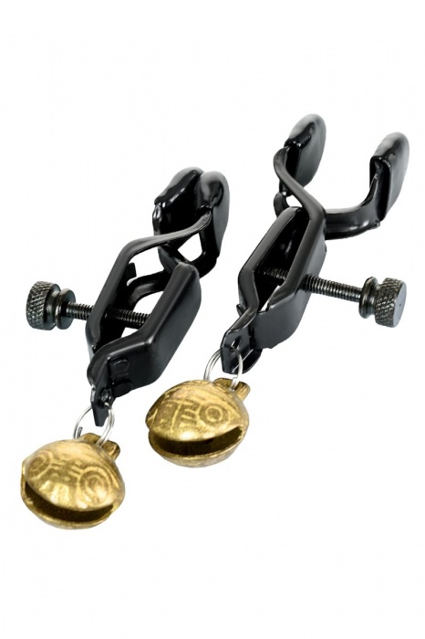 Черно-золотистые зажимы для сосков TOYFA Theatre - ToyFa - купить с доставкой в Ярославле