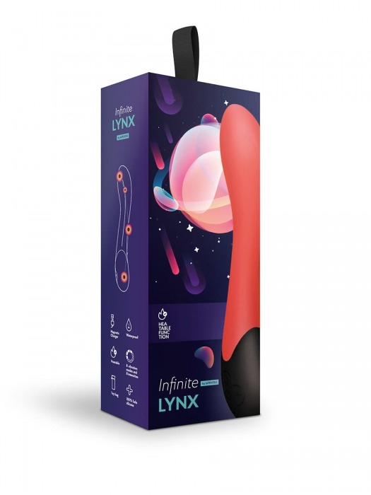 Красный вибратор Lynx для стимуляции точки G с нагревом - 20,8 см. - Le Frivole