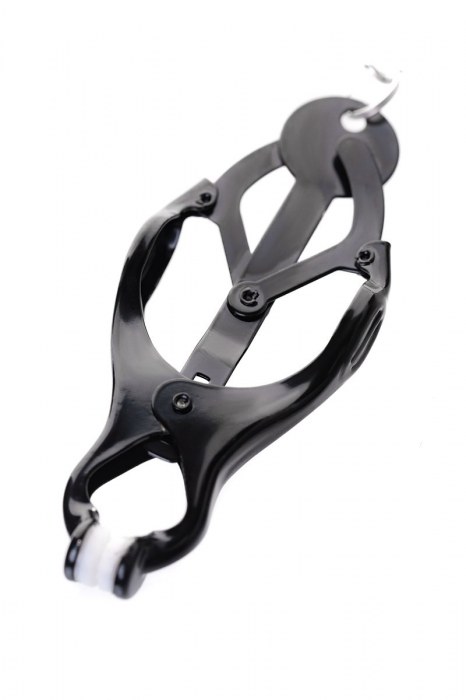 Черно-серебристые зажимы для сосков с кольцом для пениса TOYFA Metal - ToyFa - купить с доставкой в Ярославле