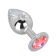 Большой стальной плаг с розовым кристаллом Pink Bubble Gum - 9,5 см. - Erotic Fantasy - купить с доставкой в Ярославле